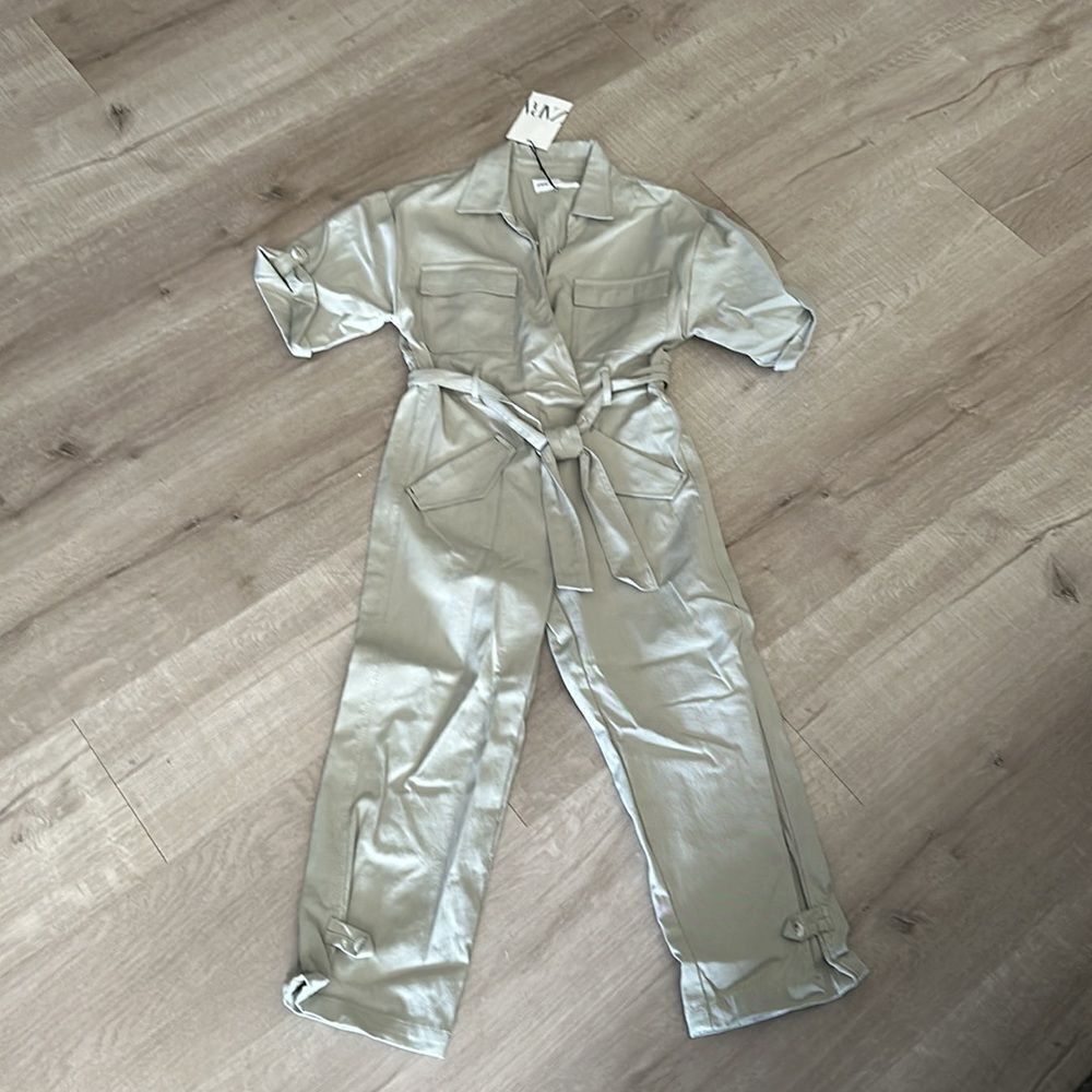 ZARA Kids | Light Green | FULL LENGTH UTILITY JUMPSUIT - Picture 6 of 7